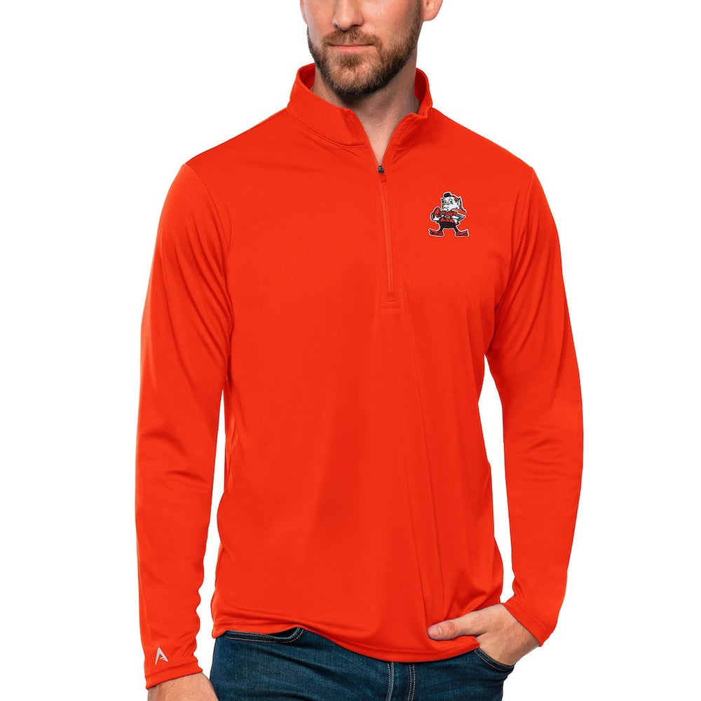 Antigua Tribute Quarter-Zip Lightweight Pullover Top - Cleveland Browns Pullover