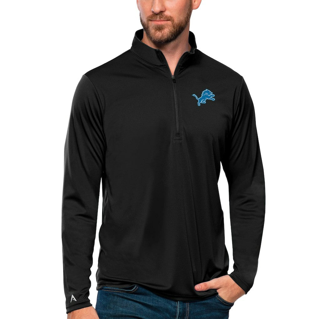 Antigua Tribute Quarter-Zip Lightweight Pullover Top - Detroit Lions Pullover