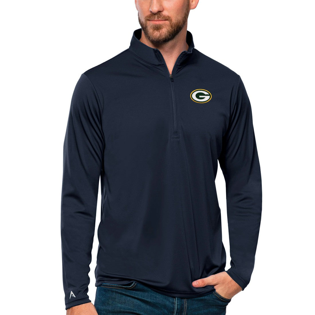 Antigua Tribute Quarter-Zip Lightweight Pullover Top - Green Bay Packers Pullover
