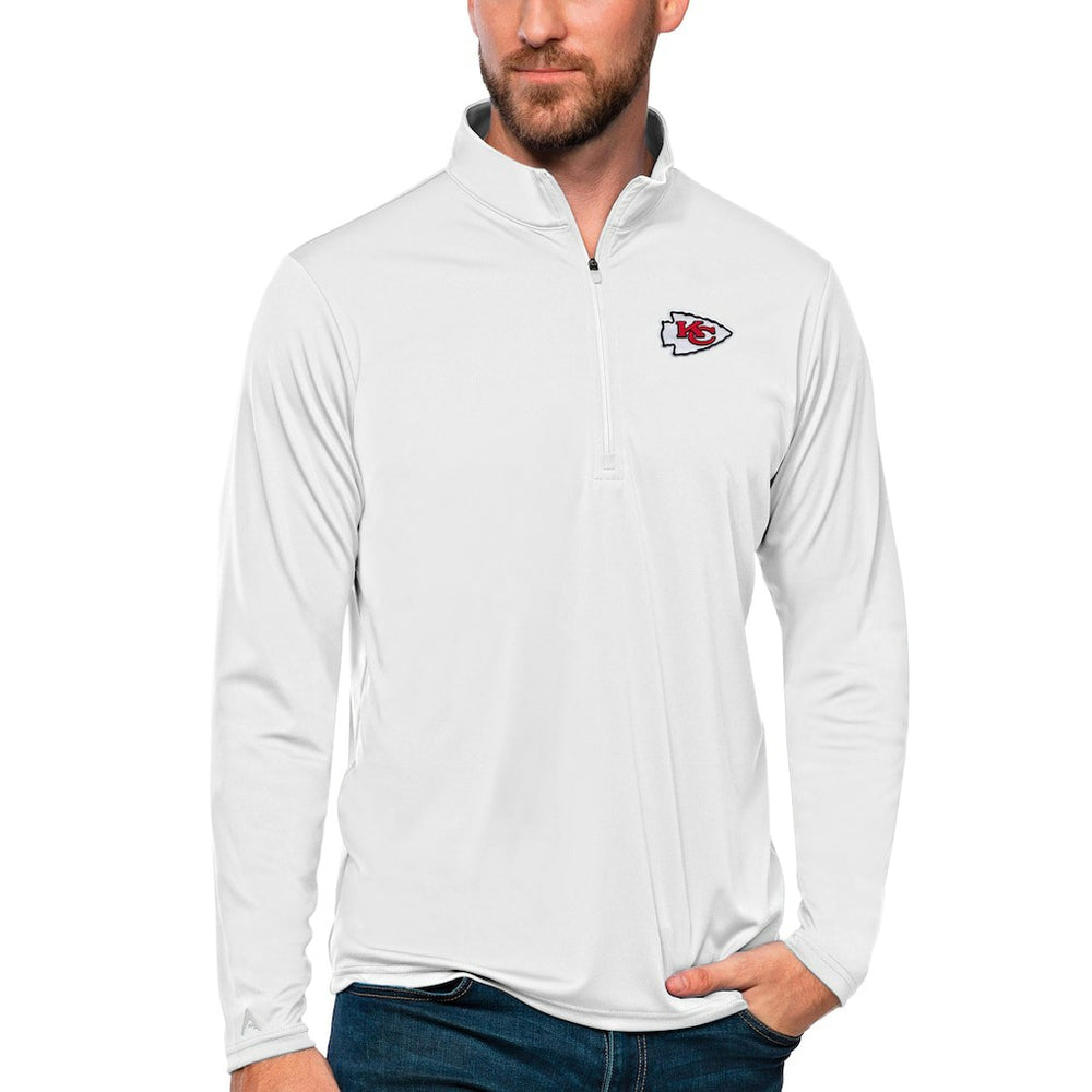 Antigua Tribute Quarter-Zip Lightweight Pullover Top - Kansas City Chiefs Pullover