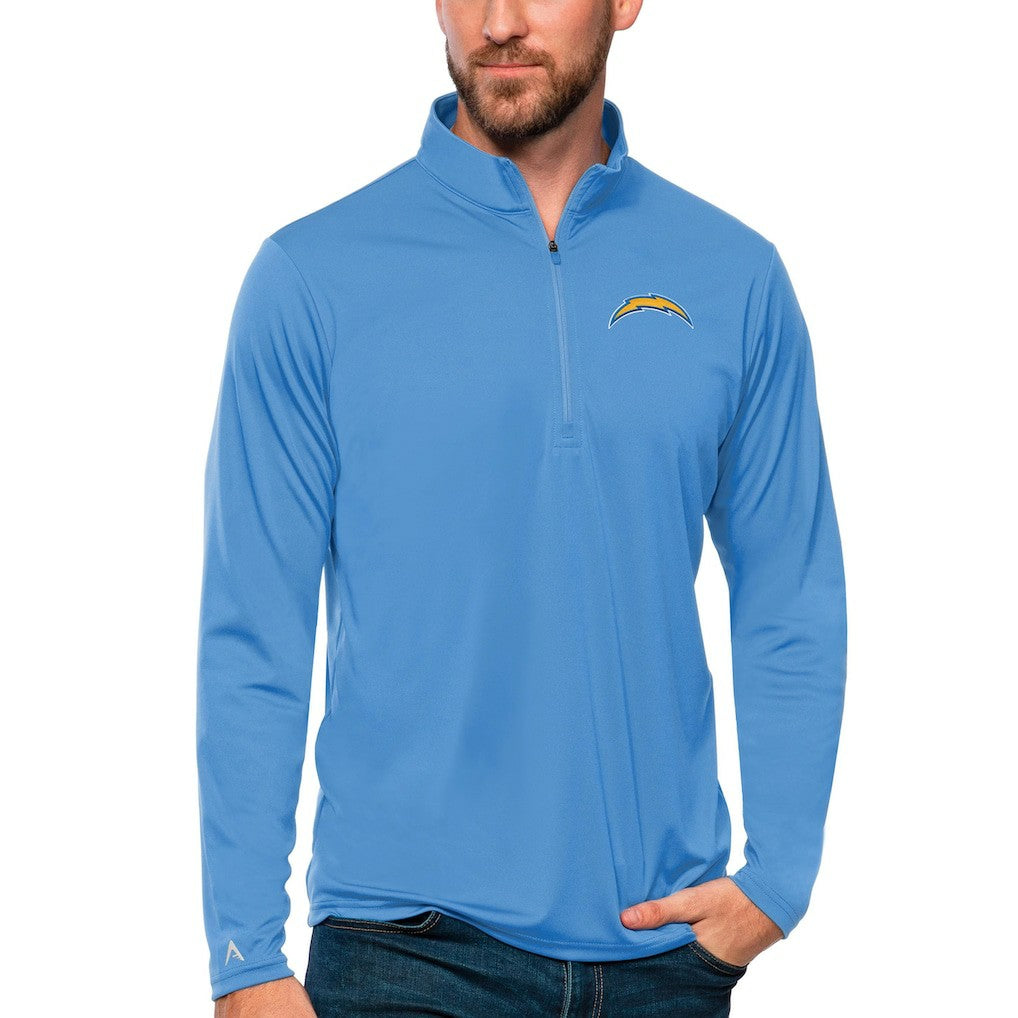 Antigua Tribute Quarter-Zip Lightweight Pullover Top - Los Angeles Chargers Pullover
