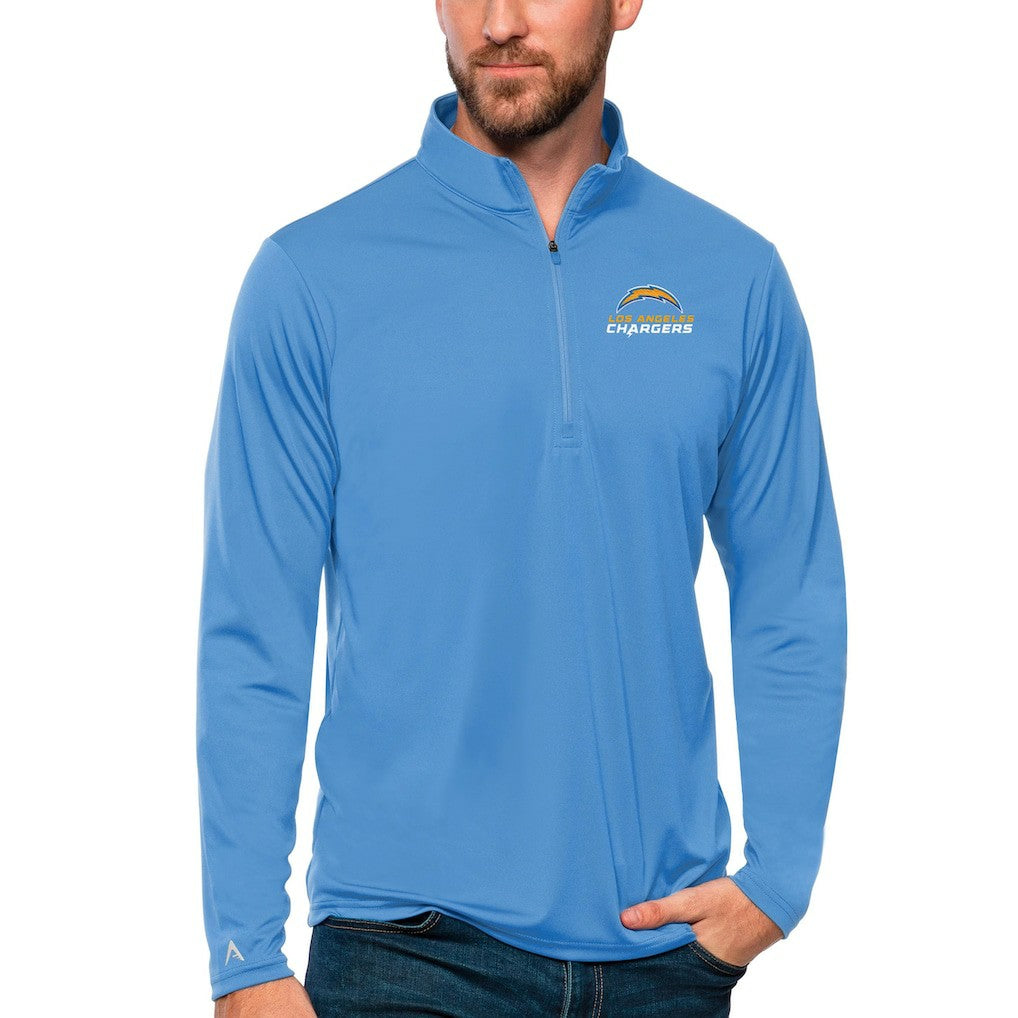 Antigua Tribute Quarter-Zip Lightweight Pullover Top - Los Angeles Chargers Pullover