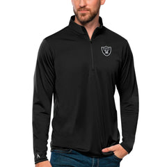 Antigua Tribute Quarter-Zip Lightweight Pullover Top - Las Vegas Raiders Pullover