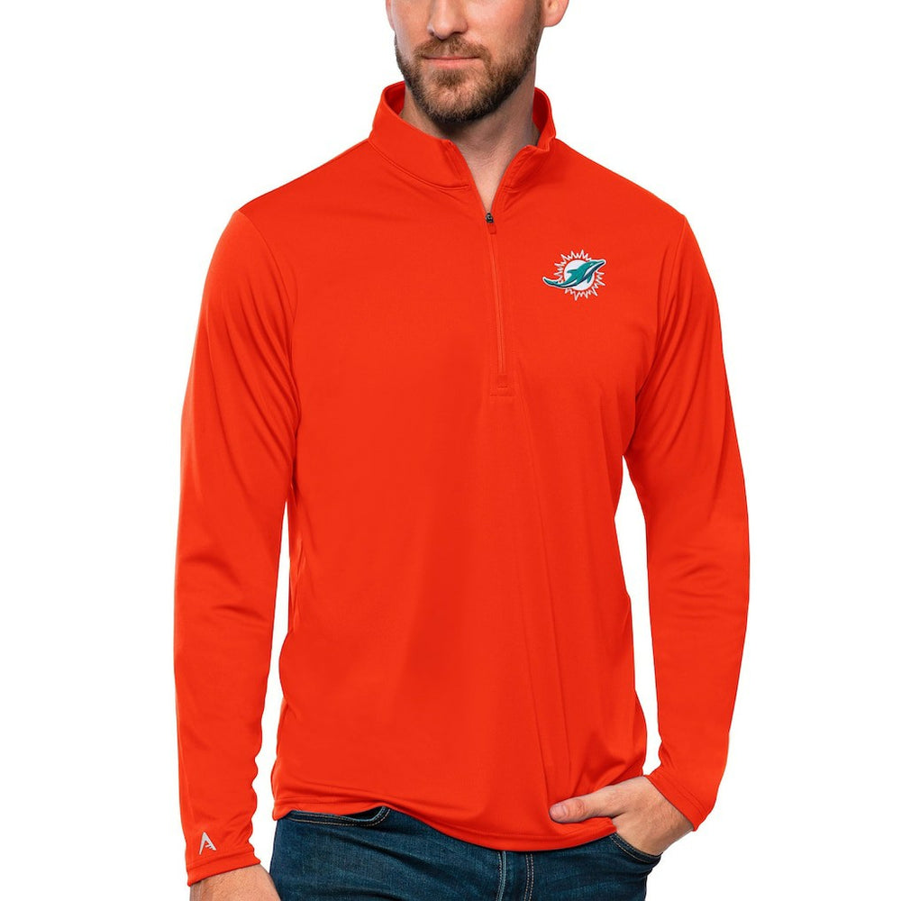 Antigua Tribute Quarter-Zip Lightweight Pullover Top - Miami Dolphins Pullover