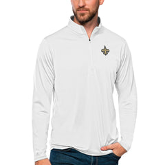 Antigua Tribute Quarter-Zip Lightweight Pullover Top - New Orleans Saints Pullover