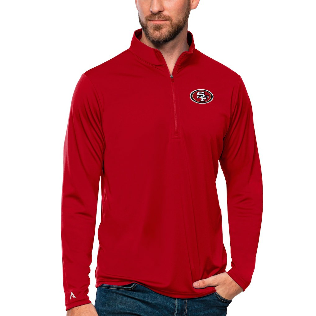 Antigua Tribute Quarter-Zip Lightweight Pullover Top - San Francisco 49ers Pullover