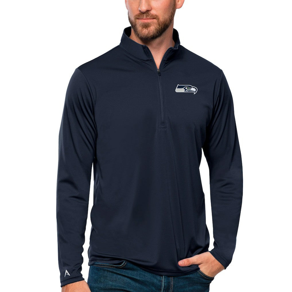 Antigua Tribute Quarter-Zip Lightweight Pullover Top - Seattle Seahawks Pullover