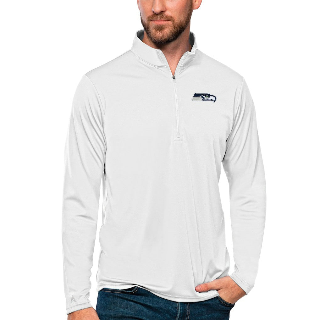 Antigua Tribute Quarter-Zip Lightweight Pullover Top - Seattle Seahawks Pullover