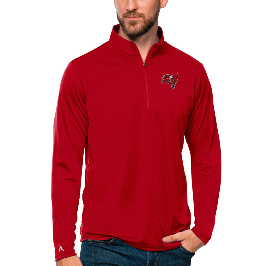 Antigua Tribute Quarter-Zip Lightweight Pullover Top - Tampa Bay Buccaneers Pullover