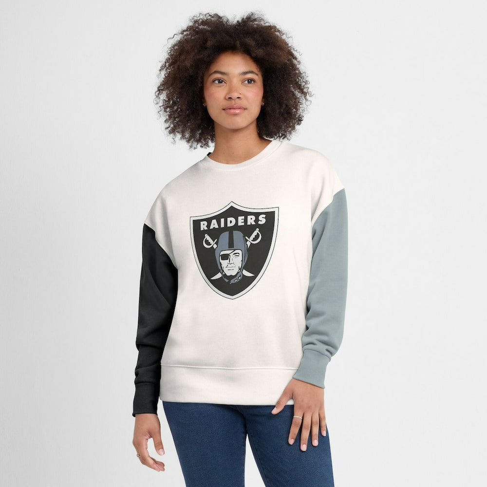 Women's Colorblock Primary Logo Pullover Sweatshirt - Las Vegas Raiders Pullover