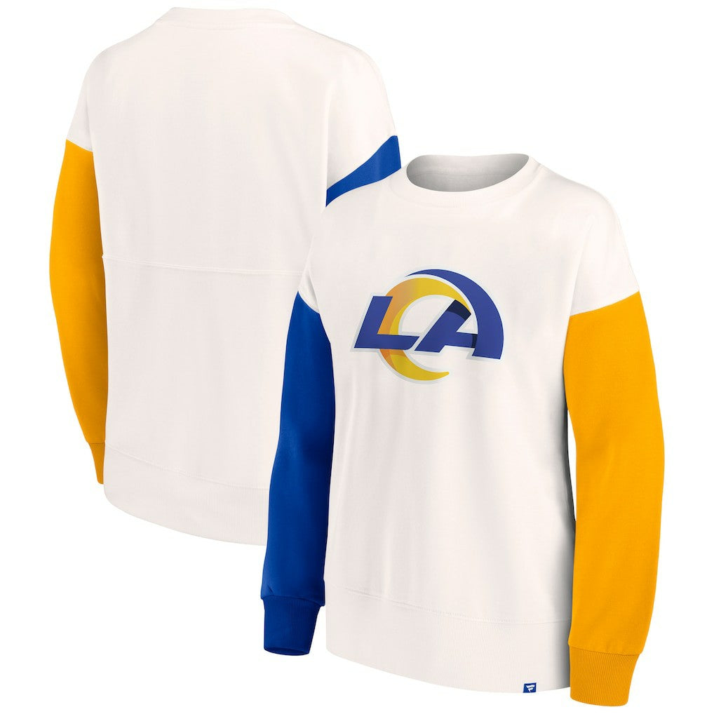 Women's Colorblock Primary Logo Pullover Sweatshirt - Los Angeles Rams Pullover