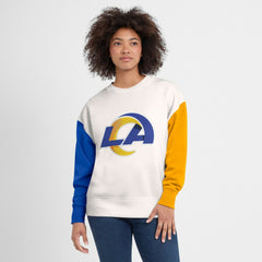 Women's Colorblock Primary Logo Pullover Sweatshirt - Los Angeles Rams Pullover