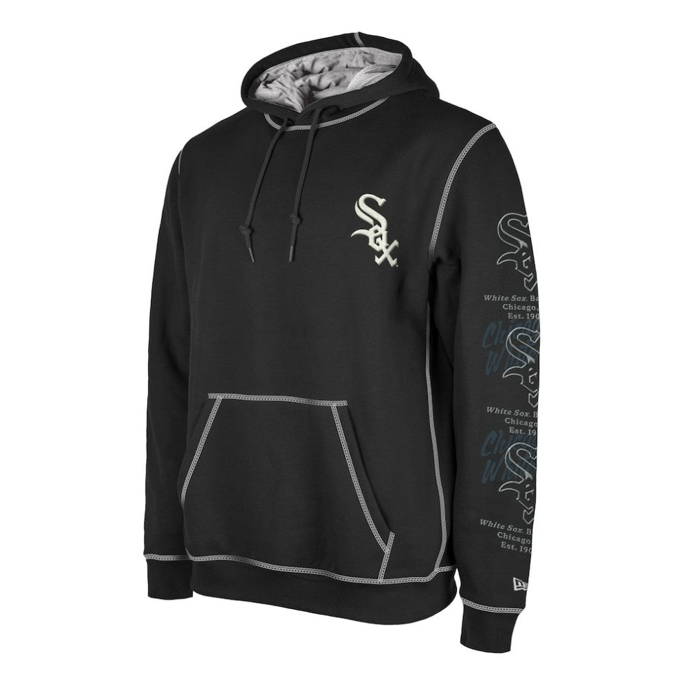 Black Chicago White Sox New Era Team Split Pullover Hoodie