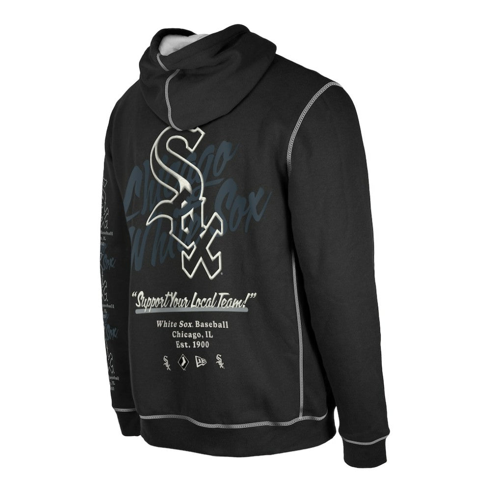 Black Chicago White Sox New Era Team Split Pullover Hoodie