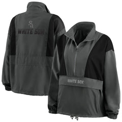 Charcoal Chicago White Sox WEAR by Erin Andrews Women's Packable Half-Zip Jacket