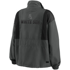 Charcoal Chicago White Sox WEAR by Erin Andrews Women's Packable Half-Zip Jacket
