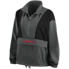 Charcoal St. Louis Cardinals WEAR by Erin Andrews Women's Packable Half-Zip Jacket