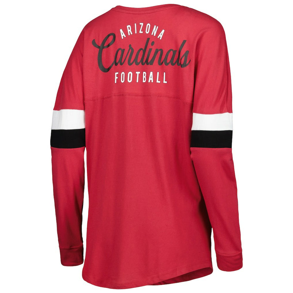 Women's Athletic Varsity Lace-Up Lightweight Long Sleeve T-Shirt - Arizona Cardinals T-shirts