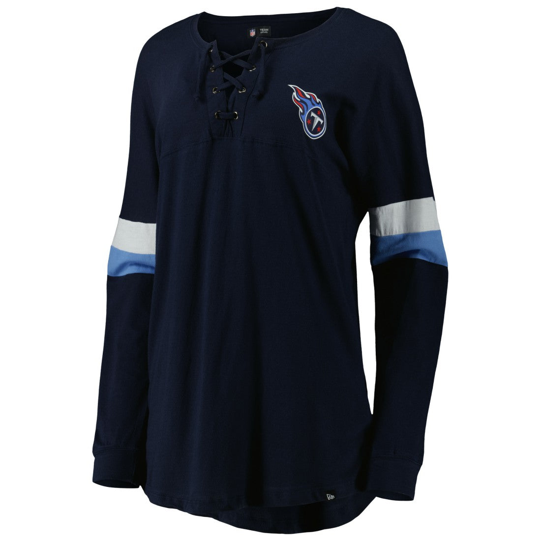 Women's Athletic Varsity Lace-Up Lightweight Long Sleeve T-Shirt - Tennessee Titans T-shirts