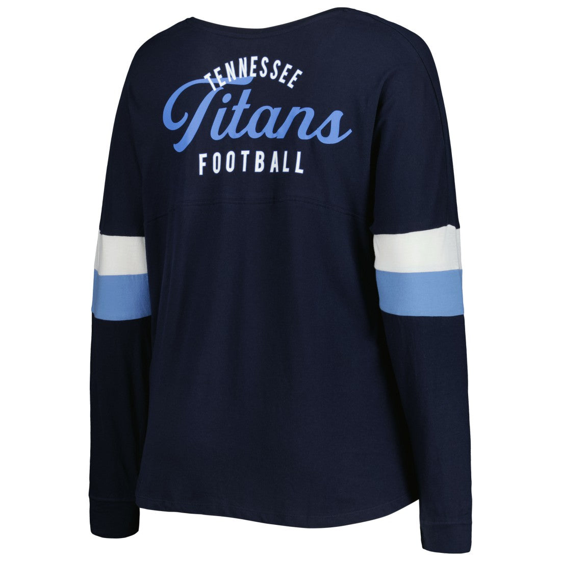 Women's Plus Size Athletic Varsity Lace-Up V-Neck Long Sleeve T-Shirt - Tennessee Titans T-shirts