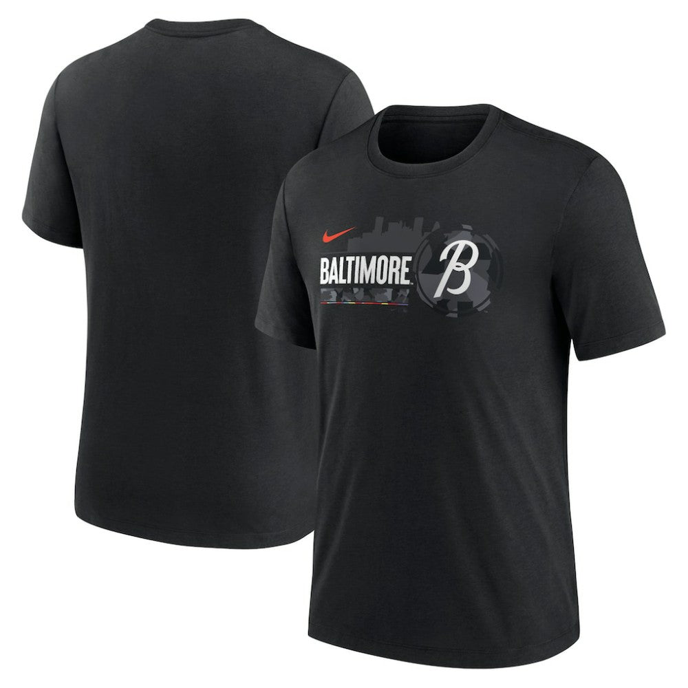 Black Baltimore Orioles Nike City Connect Tri-Blend T-Shirt