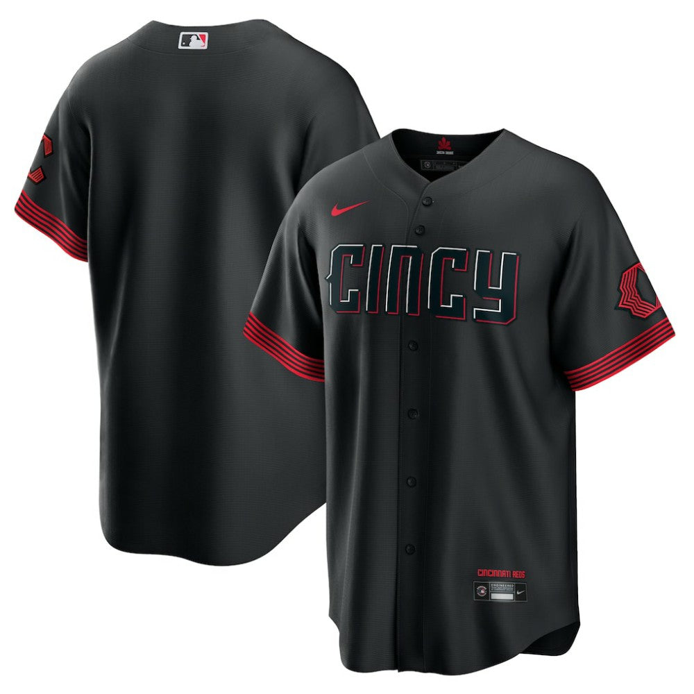 Black Cincinnati Reds Nike City Connect Replica Jersey
