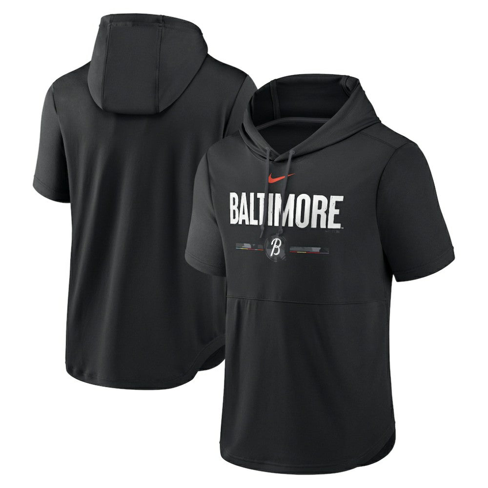 Black Baltimore Orioles Nike City Connect Short Sleeve Pullover Hoodie