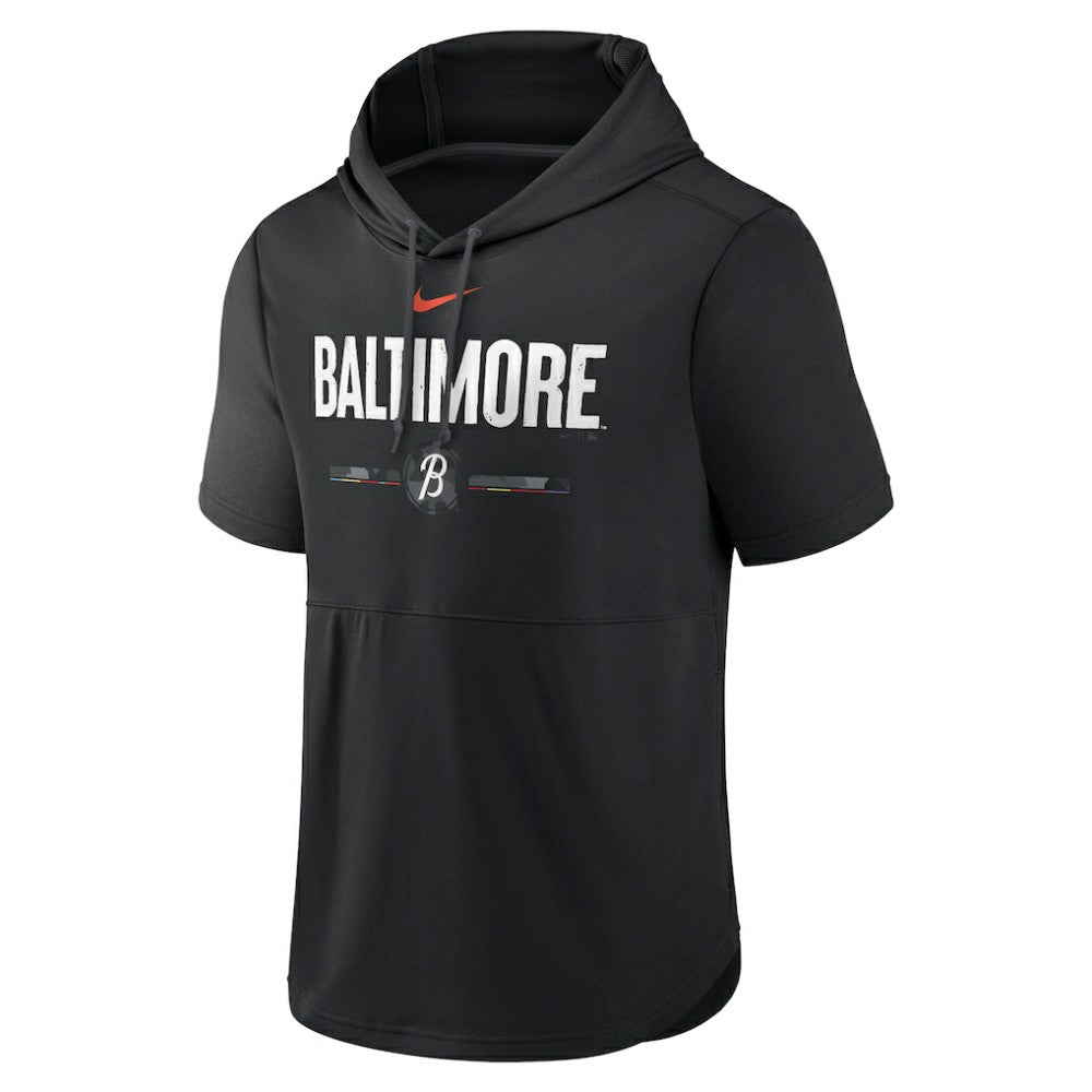Black Baltimore Orioles Nike City Connect Short Sleeve Pullover Hoodie
