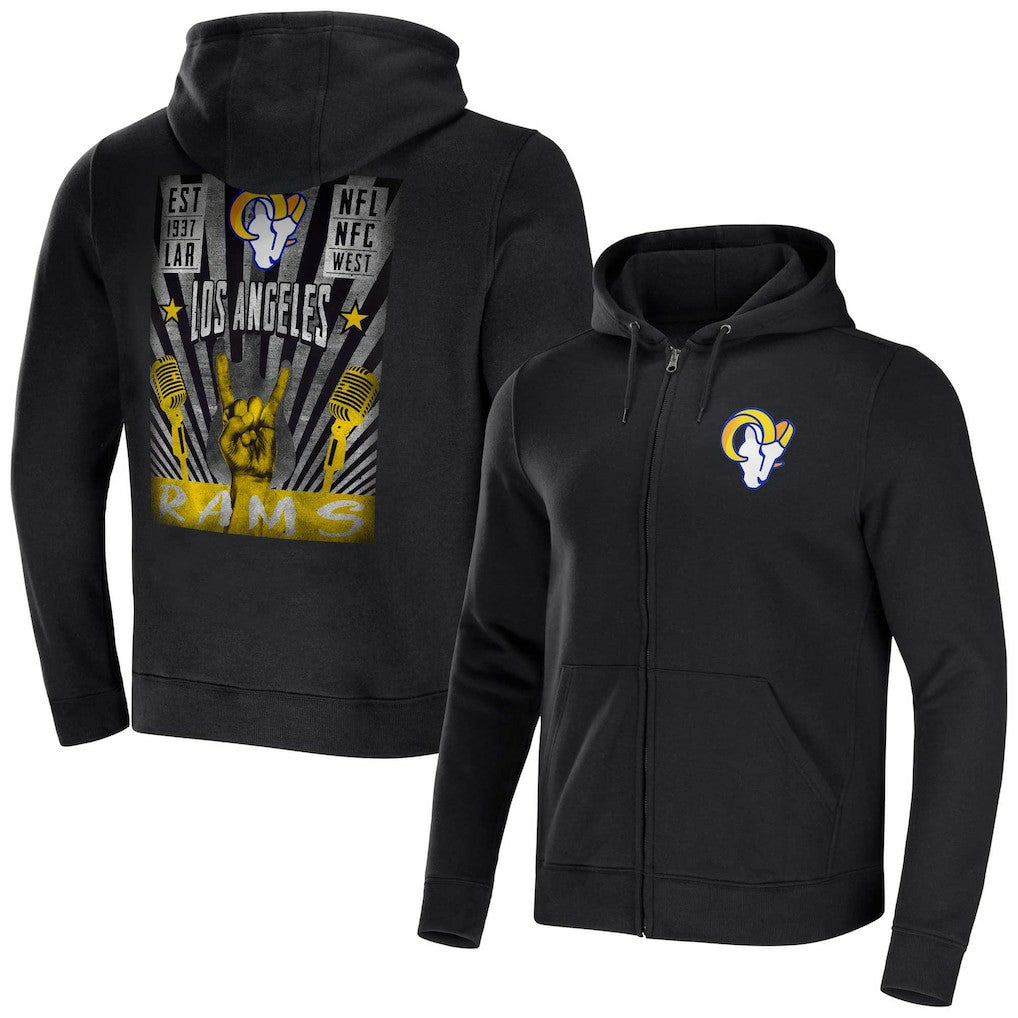 NFL x Darius Rucker Collection Rocker Full-Zip Hoodie - Los Angeles Rams Hoodies