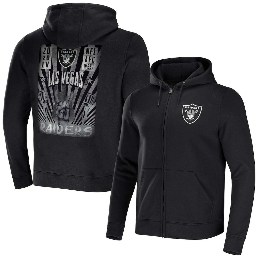 NFL x Darius Rucker Collection Rocker Full-Zip Hoodie - Las Vegas Raiders Hoodies