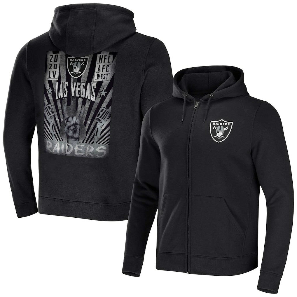 NFL x Darius Rucker Collection Rocker Full-Zip Hoodie - Las Vegas Raiders Hoodies