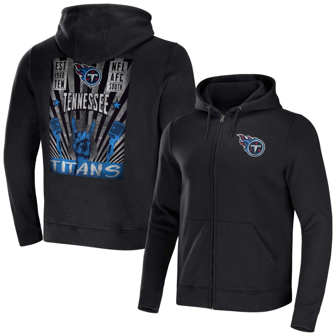 NFL x Darius Rucker Collection Rocker Full-Zip Hoodie - Tennessee Titans Hoodies