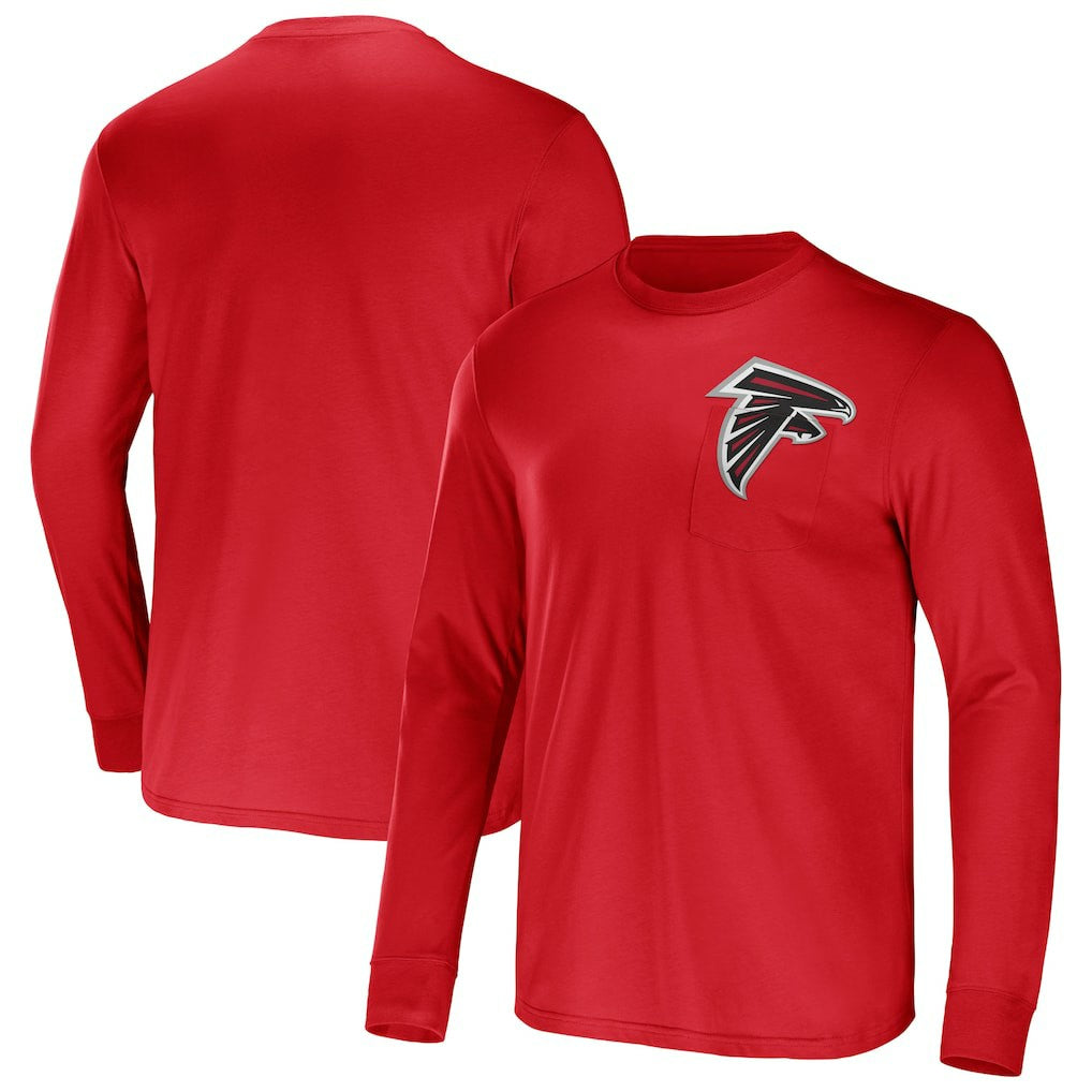 NFL x Darius Rucker Collection Team Long Sleeve Pocket T-Shirt - Atlanta Falcons T-shirts