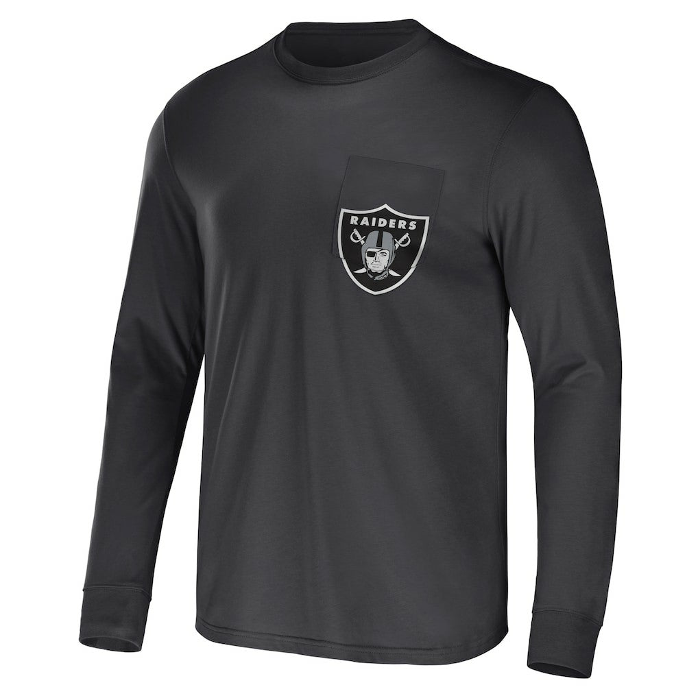 NFL x Darius Rucker Collection Team Long Sleeve Pocket T-Shirt - Las Vegas Raiders T-shirts