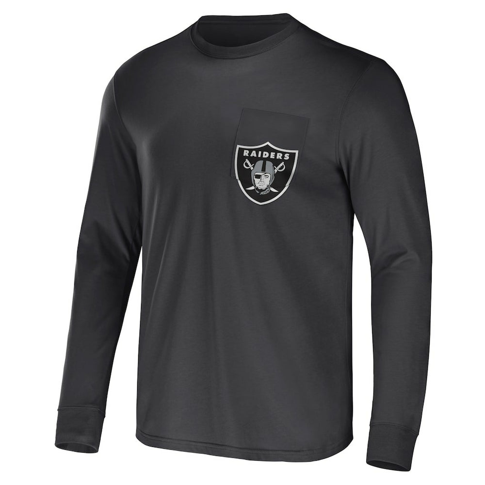 NFL x Darius Rucker Collection Team Long Sleeve Pocket T-Shirt - Las Vegas Raiders T-shirts