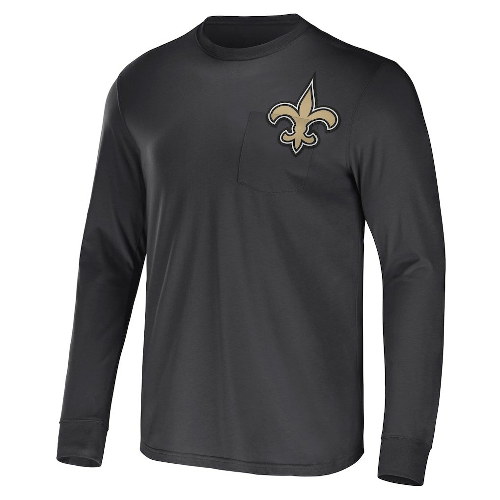 NFL x Darius Rucker Collection Team Long Sleeve Pocket T-Shirt - New Orleans Saints T-shirts