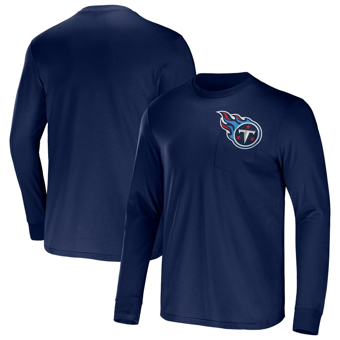 NFL x Darius Rucker Collection Team Long Sleeve Pocket T-Shirt - Tennessee Titans T-shirts