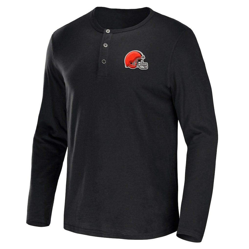 NFL x Darius Rucker Collection Slub Jersey Henley Long Sleeve T-Shirt - Cleveland Browns T-shirts