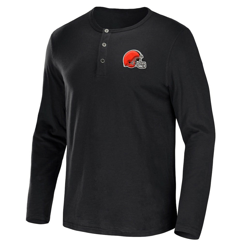 NFL x Darius Rucker Collection Slub Jersey Henley Long Sleeve T-Shirt - Cleveland Browns T-shirts