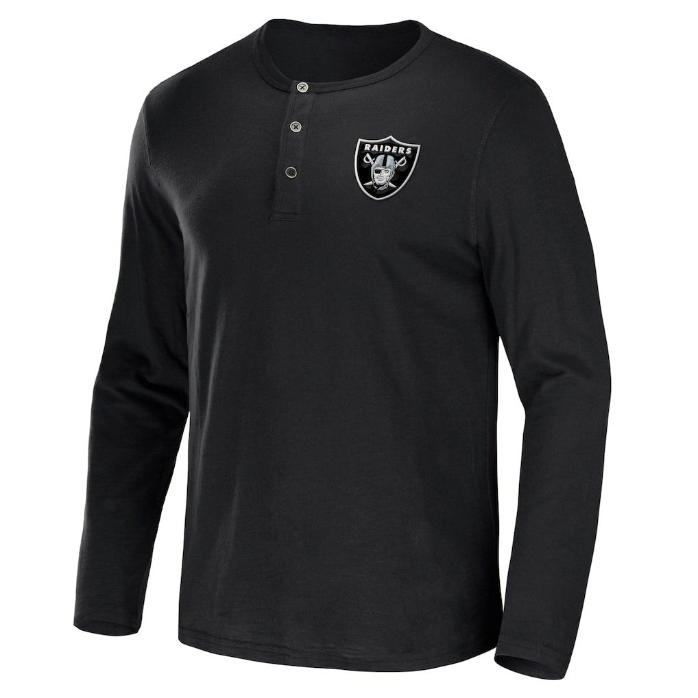 NFL x Darius Rucker Collection Slub Jersey Henley Long Sleeve T-Shirt - Las Vegas Raiders T-shirts