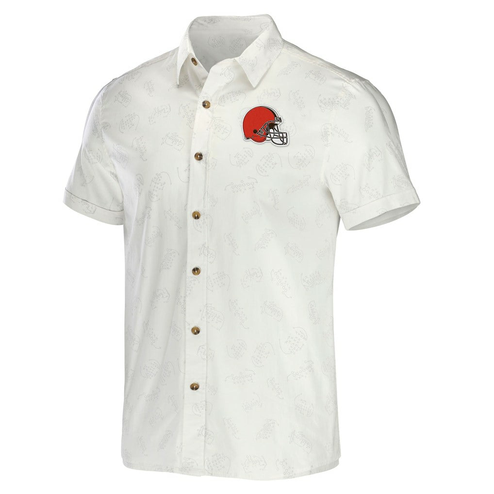 NFL x Darius Rucker Collection Woven Button-Up T-Shirt - Cleveland Browns T-shirts