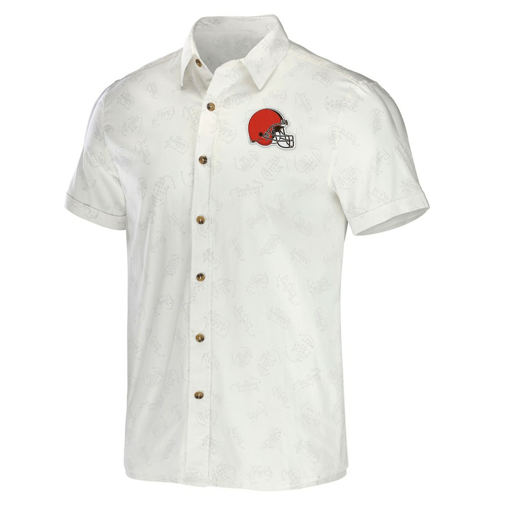 NFL x Darius Rucker Collection Woven Button-Up T-Shirt - Cleveland Browns T-shirts