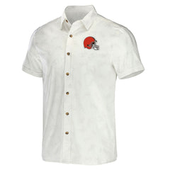 NFL x Darius Rucker Collection Woven Button-Up T-Shirt - Cleveland Browns T-shirts
