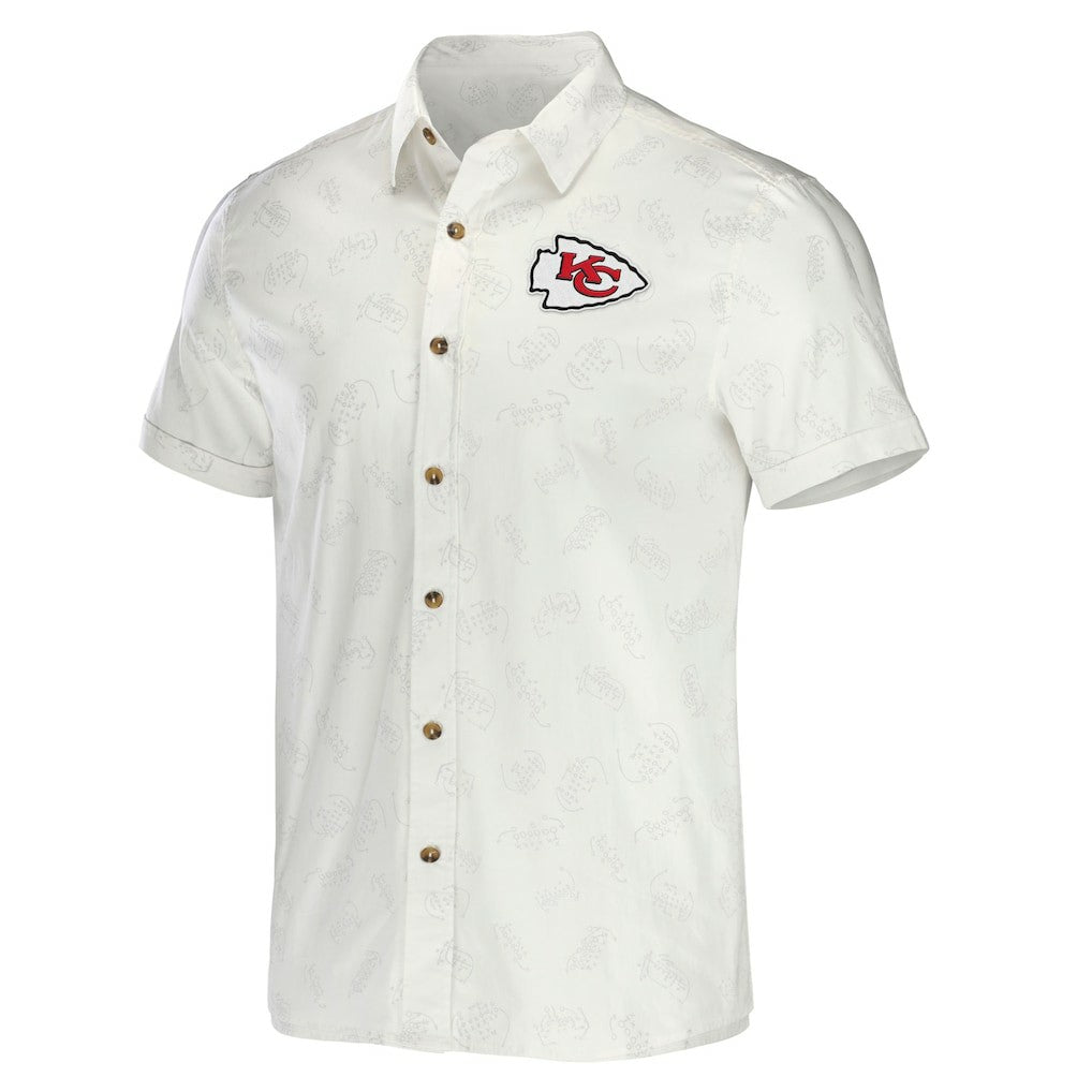 NFL x Darius Rucker Collection Woven Button-Up T-Shirt - Kansas City Chiefs T-shirts