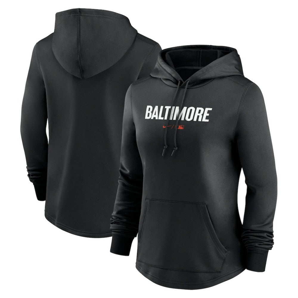 Black Baltimore Orioles Nike Women's City Connect Pregame Performance Pullover Hoodie