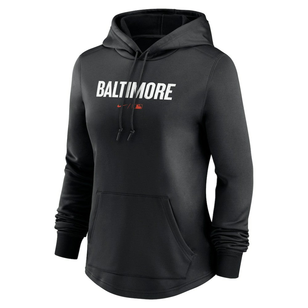 Black Baltimore Orioles Nike Women's City Connect Pregame Performance Pullover Hoodie