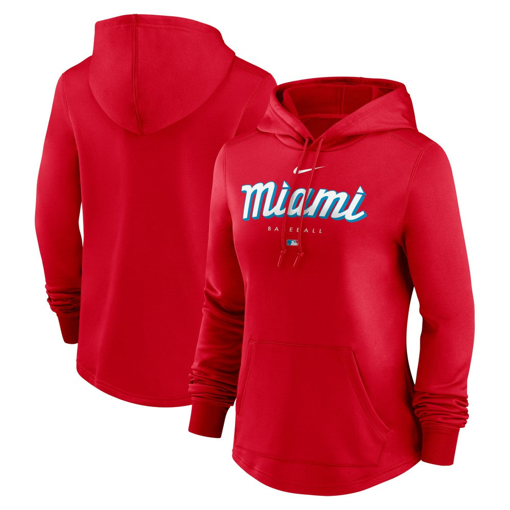 Red Miami Marlins Nike Women's City Connect Pregame Performance Pullover Hoodie