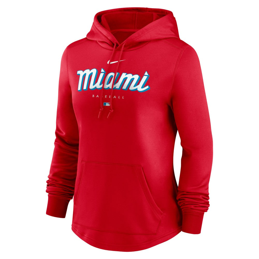 Red Miami Marlins Nike Women's City Connect Pregame Performance Pullover Hoodie