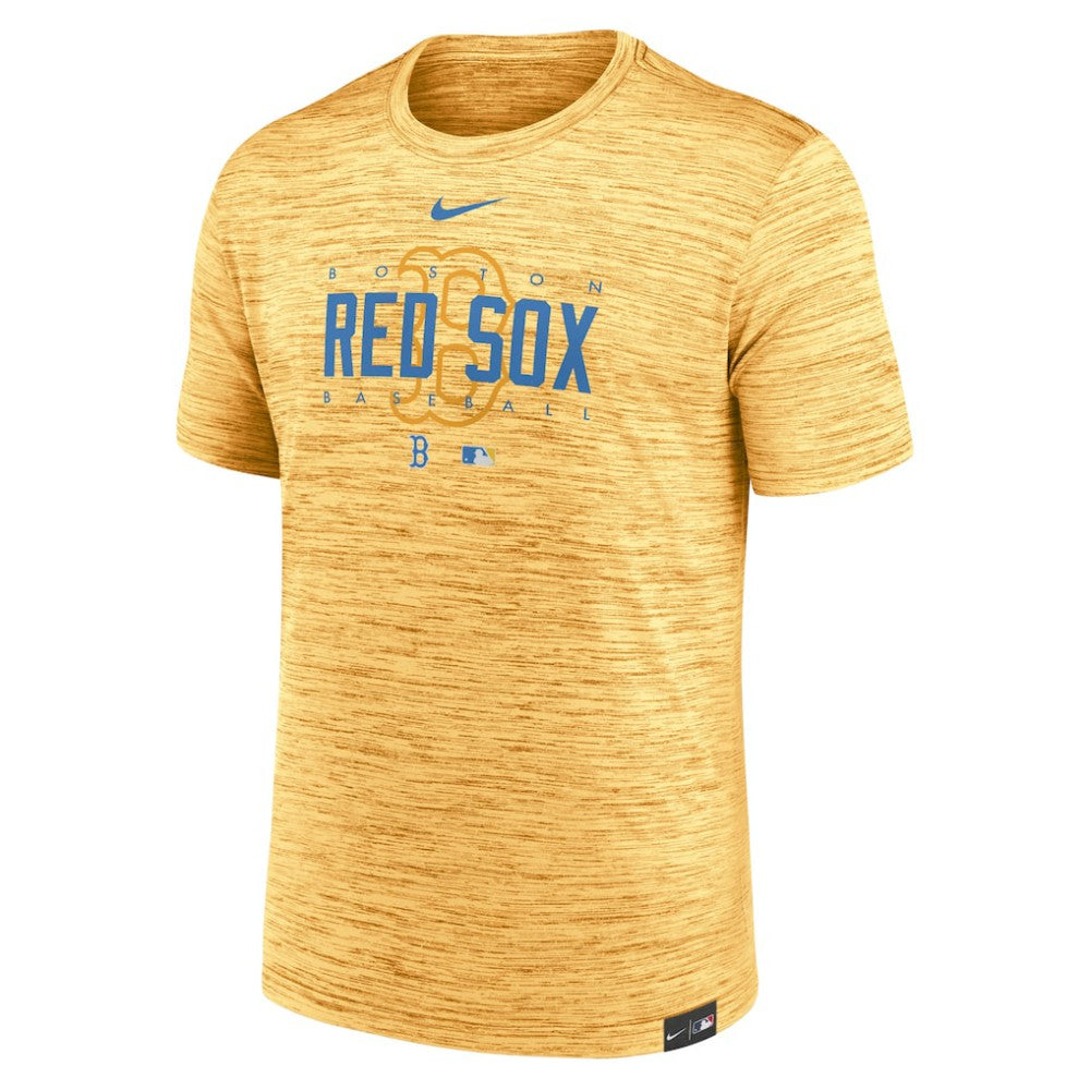 Gold Boston Red Sox Nike City Connect Velocity Practice Performance T-Shirt