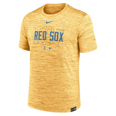 Gold Boston Red Sox Nike City Connect Velocity Practice Performance T-Shirt